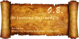 Orlovszky Baltazár névjegykártya